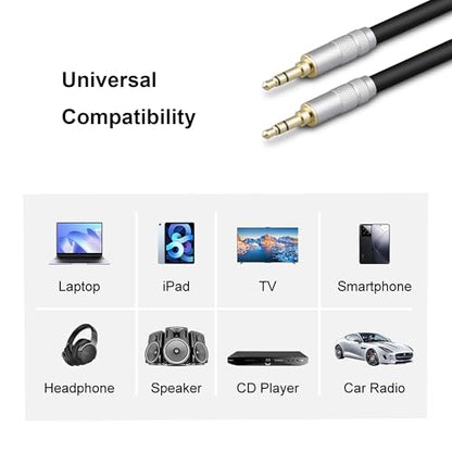 3.5mm AUX Cord 3ft, Stereo Audio Cable 3.5mm Male to Male Stereo Aux Cable Right Angle Gold-Plated Clear Sound - size: 3.2ft/1M, style: 3.5mm Straight