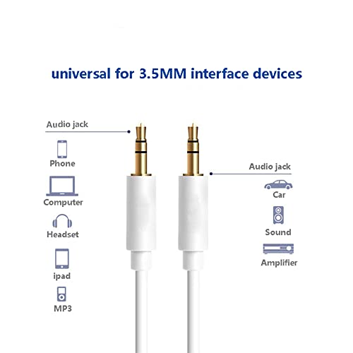 AUX Cable,Auxiliary Cable(3.3ft, Hi-Fi Sound) 3.5mm AUX Cable Lossless Audio Gold-Plated Auxiliary Audio Cable with Car,Home Stereos，Speaker，iPod，Pad，Headphones