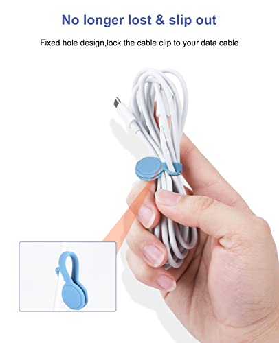 8 PCS Silicone Magnetic Cable Ties, Reusable cord Organizer clips | magnet cord holder for phone charging, compatible with USB/lightning cables, bookmarks, whiteboard magnets, fridge magnets - size: 8-PCS