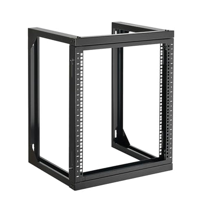 VEVOR 12U Open Frame Server Rack, Free Standing or Wall Mount Rack with 180 Degrees Gate Swing, Network Rack for 19" IT Equipment & A/V Devices - size: 12U Wall Rack
