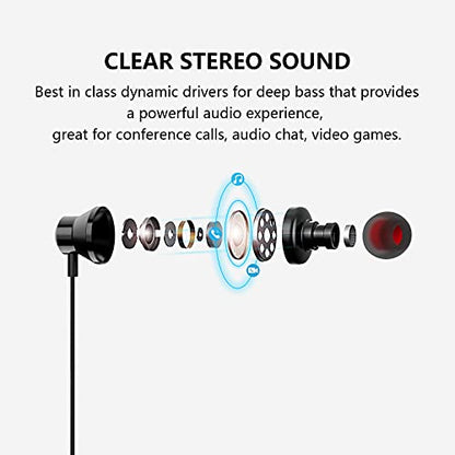 USB Headset with Microphone for PC,8.2FT Long Cord Computer Headphones Mic