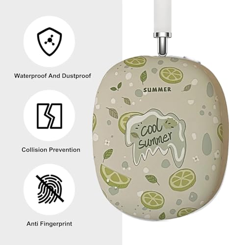 Case Compatible with AirPods Max Headphones, Cute Anime Fruit Soft TPU Anti-Scratch Protective Ear Cup Covers Headphone Cases for Woman Kids Girls - color: Lemon