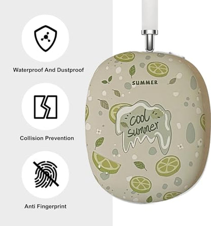 Case Compatible with AirPods Max Headphones, Cute Anime Fruit Soft TPU Anti-Scratch Protective Ear Cup Covers Headphone Cases for Woman Kids Girls - color: Lemon