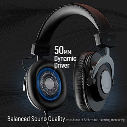 FIFINE Gaming USB Microphone with Studio Monitor Headphones Set, USB Streaming Mic with RGB, Noise Cancellation for PS4/PS5, Podcast Streaming Headset Kit with 3.5mm or 6.35mm Jack on PC/Mixer(AM6+H8)