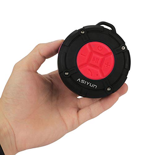 Shower Speaker, IPX7 Waterproof Bluetooth Speaker with HD Bass, Suction Cup & Durable Hook, Built-in Mic for Hands-Free Calls, Pool, Beach, Outdoor(Red) - color: Red