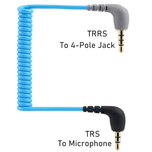 TRS to TRRS Adapter for DJI Mic 1/2 / Mic1 / Mic2 / Rode Wireless GO II/ME/PRO Microphone to iPhone, Smartphone, Tablets 3.5mm Adaptor Cord