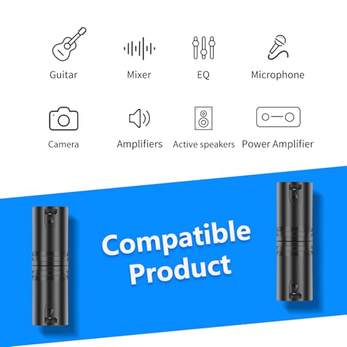 3Pin XLR Male to Male Adapter, Mic,Amplifier, Mixer XLR 3-Pin Microphone Cable Connectors Adapter-2Pack - color: XLR Male to Male