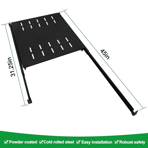 GlobalRack 1U Sliding Shelf,31-45" Adjustable, Double-Sided, Soft-Close | 1U Sliding rack | rack drawer | Quiet steel ball bearing slides | Soft-close damping | Supports 250 lbs | Heavy-gauge steel - size: 550B