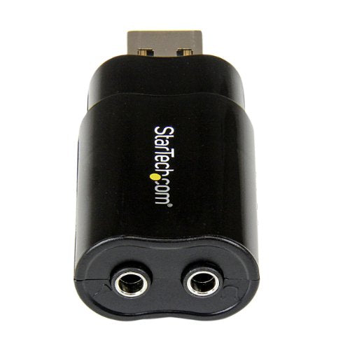 StarTech.com USB Sound Card - 3.5mm Audio Adapter - External Sound Card - Black - External Sound Card (ICUSBAUDIOB) (Pack of 2) - size: 1 Count (Pack of 2)
