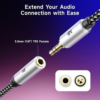 Cable Matters 2-Pack Headphone Extension Cable, 3.5mm Aux Extender, 3ft - size: 3 ft