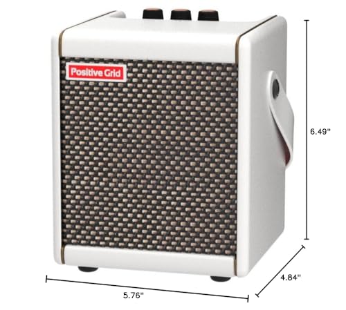 Positive Grid Spark MINI 10W Small Smart Guitar Amp & Bluetooth Speaker | Portable Sound for Guitar Playing at Home or On the Go | Pearl | Portable amp & Bluetooth speaker for electric, acoustic & bass. 100k+ tones, Spark AI, Smart Jam, up to 8-hr battery