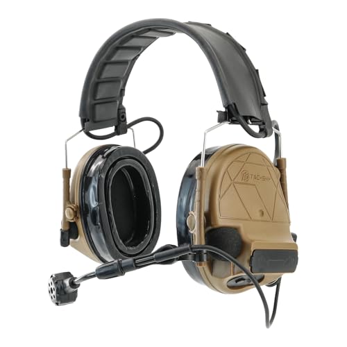 Tactical Headset Hearing Protection Sound Pickup Earmuff+U94 PTT+Detachable 7.0mm Cable for Airsoft Sports-HC5PRO(Coyote Brown) - color: Coyote Brown