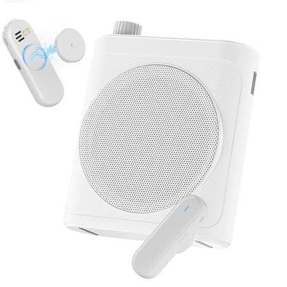 Tearstone Voice Amplifier for Teachers with Bluetooth, Dual Magnetic Mics | Portable Rechargeable Speaker with Clip-On Lapel Microphones for Classroom, Tour Guide, Public Speaking, Training (White) - color: WHITE-M29-US