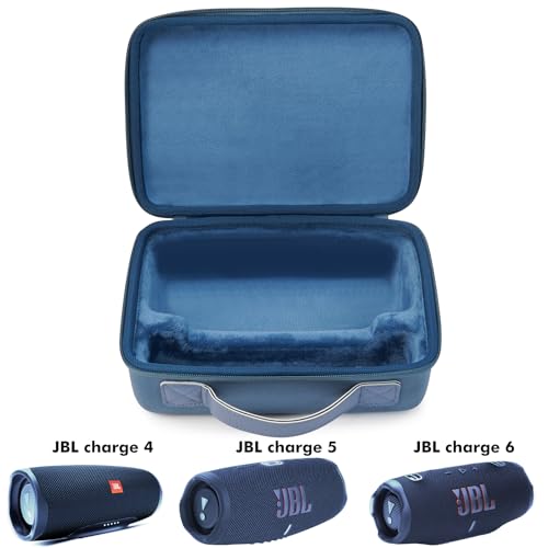 Hard Case for JBL Charge 6/5/4 Bluetooth Speaker – Waterproof Travel Case with Adjustable Shoulder Strap, Durable Protection for On-the-Go Use（Purple） (blue) - color: blue