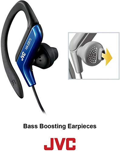 JVC HAEB75W Sports Clip Headphone, White, 1.60 x 4.40 x 3.90 inches - color: White, size: One Size (Pack of 1)