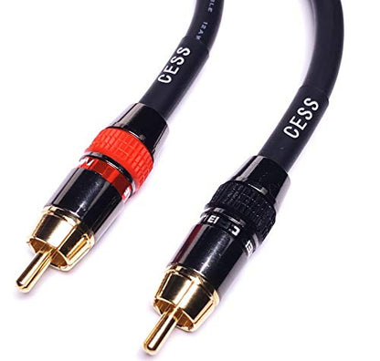 CNCESS CESS-163-8i Low Noise 12 Gauge Premium RCA Audio Line Patch Cable (8 Inches) - size: 8 inches