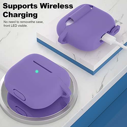 Compatible with AirPods 3 Case, Protective Silicone Cover for AirPods 3rd Generation Case 2021, Wireless Charging - Lavender - color: B-Lavender