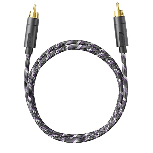 FiiO Trust Series RCA to RCA Coaxial Digital Audio Cable, 75Ω S/PDIF Silver-Plated OFC Interconnect Cable for DACs, CD Players, DAC/Amps, Streamers and HiFi Audio Systems (5ft)
