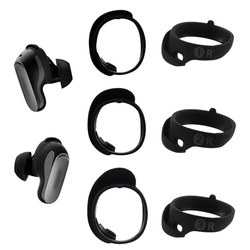 Replacement Ear Tips for Bose QuietComfort Ultra Earbuds 1/2nd Gen | Anti-Slip Silicone Wingtip Covers Eartip with Portable Storage Box (3 Pairs, Black, S/M/L)
