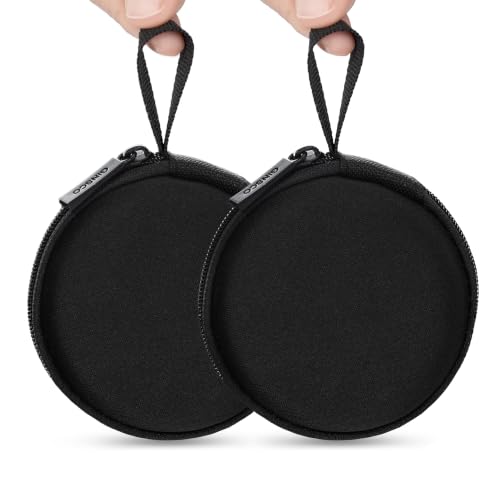 Ginsco Mini-Portable Hard Shell Earbuds Case for Apple EarPods Headphones USB-C Wired Ear Buds/Skullcandy Jib Wired Earbuds, Travel Case for Earphones Earplugs (2, Black) - color: Black