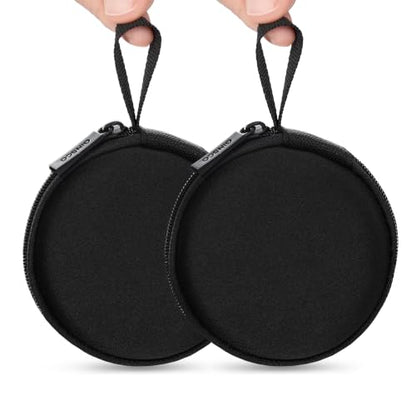 Ginsco Mini-Portable Hard Shell Earbuds Case for Apple EarPods Headphones USB-C Wired Ear Buds/Skullcandy Jib Wired Earbuds, Travel Case for Earphones Earplugs (2, Black) - color: Black