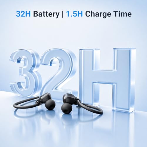 Rampage 2 Bluetooth Neckband Headphones with Mic for Work, Wireless Headset with 2.4G USB Dongle, Around-the-Neck Earbuds, 32H Battery, Low Latency, for Computer, Laptop, Meetings, Calls