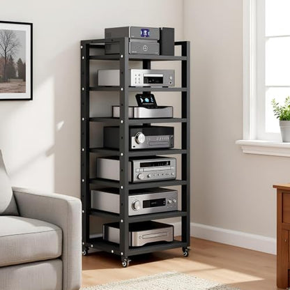 7-Tier Heavy Duty Audio Component Rack, Stereo Rack AV Media Stand Cabinet - color: C