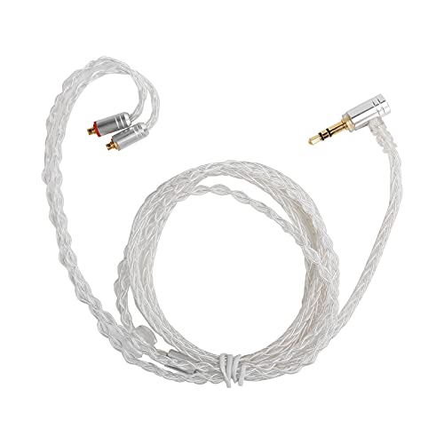 MMCX Earphone Cable Replacement Oxygen Free Copper Silver Plated Wire Balanced Sound for SE215 SE535 SE846 UE900 Headphones 3.5mm Audio Interface 1.2m Length (Transparent 3.5 three-dimensional) - color: Transparent 3.5 three-dimensional