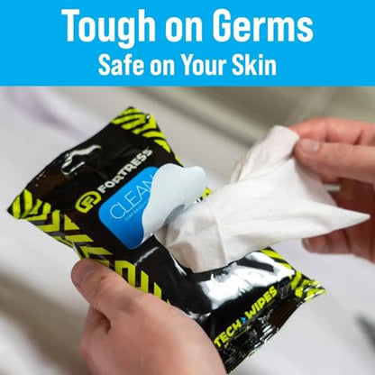 Fortress Electronic Wipes (25 ct.) Screen Cleaner Wipes for Tech | Travel Size, for Phones, Keyboards, TV Monitors, Computer Screens, and More, Skin-Safe Electronic Screen Wipes - style: No Microfiber Cloth