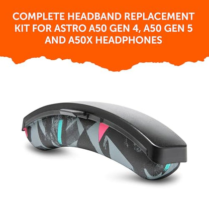 WC Mod Kit A50 - Earpads & Headband for Astro A50 Gen 4/5 / A50x | Made by Wicked Cushions | Cooling Gel Earpads and Matching Headband that offer Enhanced Comfort & Durability | 90's Black - color: 90's Black