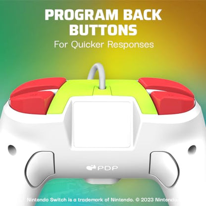 PDP REMATCH Enhanced Wired Controller, Officially Licensed for Nintendo Switch, Switch Lite & Switch - OLED Model, Nintendo Switch 2, Compatible Gamepad, Customizable Programmable Buttons, Super Mario Kart Racers (Multicolor) - color: Mario Kart Racers