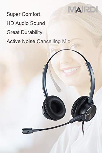 USB Headset with Noise Cancelling Microphone & Mic Mute, Stereo Computer Headphone for Call Center Office Business PC Softphone Calls Microsoft Teams Skype Chat, Clear Voice for Voice Recognition