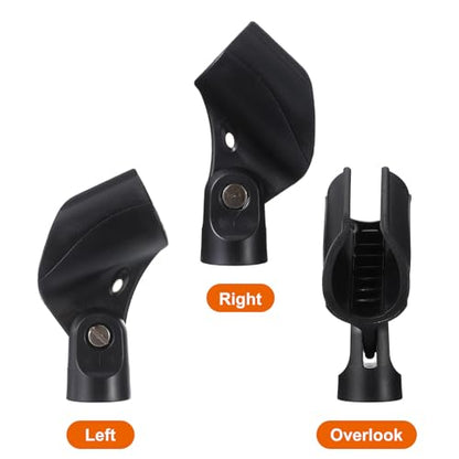 2 Pcs Universal Mic Clip for Stand, Microphone Holder for Mic Stand Adjustable Microphones Clamp with 5/8" Male to 3/8" Female Adapter