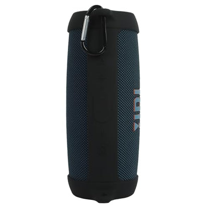 Silicone Case Cover for J.BL Charge 5 Bluetooth Speaker, Portable Travel Carrying Protective Sleeve Skin Case with Shoulder Strap and Carabiner (Black) - color: Black