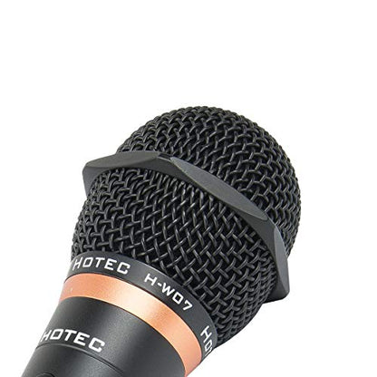HOTEC Premium Vocal Dynamic Handheld Microphone with 19ft Detachable XLR Cable and ON/Off Switch (Metal Black) (H-W07) - size: H-W07