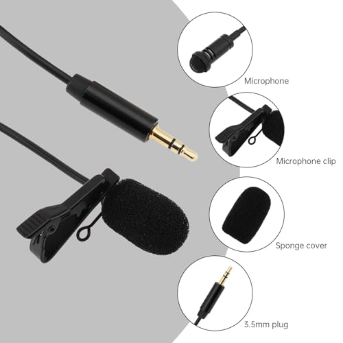 Lavalier Microphone Fit for DJI Mic 2 Rode Wireless Pro Wireless GO 2, Omnidirectional Lav Lapel Wearable Mic(1)