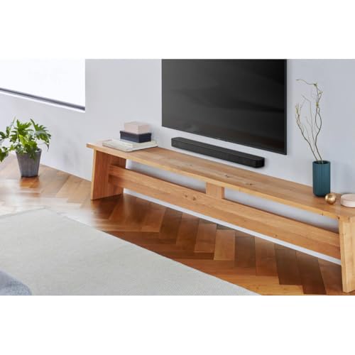 Sony S100F 2.0ch Soundbar with Bass Reflex Speaker, Integrated Tweeter and Bluetooth, (HTS100F), easy setup, compact, home office use with clear sound black | Bass Reflex Speaker, Integrated Tweeter, Clear Sound, Easy HDMI ARC setup, S-Force Front Surroun