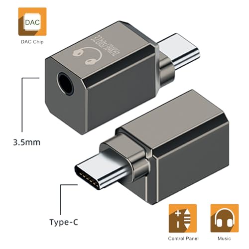 xiwai USB-C Type C to 3.5mm Audio AUX HiFi DAC Headphone Converter & MIC Sound Card 384kHz 32bit Adapter KT02H20 Compatible OMTP CTIA with Laptop Tablet Phone - style: USB-C to 3.5mm DAC 384khz