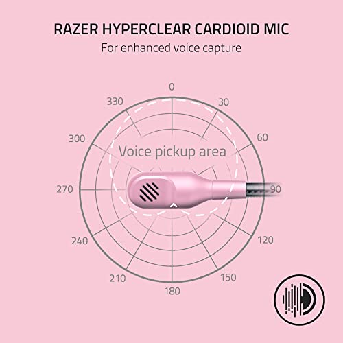 Razer BlackShark V2 X Gaming Headset, 50mm Drivers, Quartz Pink - color: Quartz Pink, size: 3.5 mm (Pack of 1), style: PC