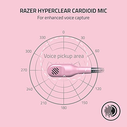 Razer BlackShark V2 X Gaming Headset, 50mm Drivers, Quartz Pink - color: Quartz Pink, size: 3.5 mm (Pack of 1), style: PC