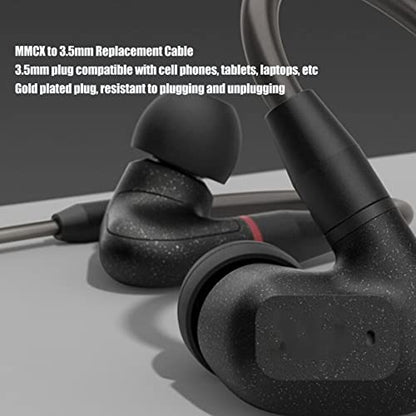 Earphone Upgraded Cable Replacement, MMCX to 3.5mm Silver Plated Copper Core Headphone Cable, for IE300 IE600 IE900 SE215 SE846