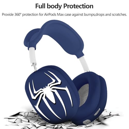 fomissky-sisa 4 in 1 AirPods Max Case Headphone Covers, Silver Grey - color: Silver Spider
