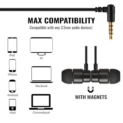 UliX Rider Wired Earbuds in-Ear Headphones, Earphones with Microphone, 5 Years Warranty, with Anti-Tangle Cable, Ear Buds for iPhone, iPad, Samsung, School Students, Kids, Women, Small Ears - style: 3.5 mm