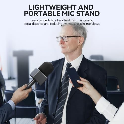 MELONARE Handheld Mic Holder for Wireless Lavalier Mics MH-30 | Foam Cover, Mic Handle Adapter, Compatible with DJI/RODE/Hollyland/BOYA, Interviews, Outdoor Recording