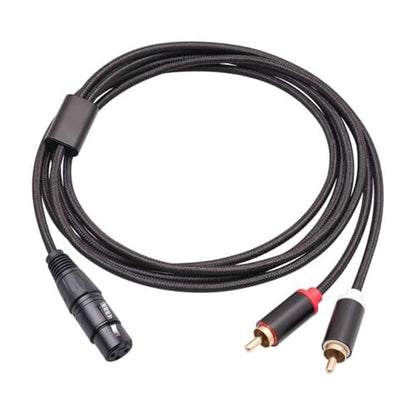3.3 FT Female XLR to Dual RCA Y Splitter Patch Cable,Unbalanced XLR Female to 2 RCA/Phono Plug Stereo Audio Interconnect Duplicator Lead Y-Cable Adapter - size: 3.3 FT
