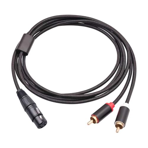 6 FT Female XLR to Dual RCA Y Splitter Patch Cable,Unbalanced XLR Female to 2 RCA/Phono Plug Stereo Audio Interconnect Duplicator Lead Y-Cable Adapter - size: 6.6 FT