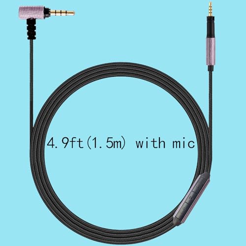 FAAEAL Audio Cable Compatible with Sennheiser Momentum 4 Momentum 3 Momentum 2.0 HD450BT PXC550 HD400S Headphones in-line Mic Control Headphone Cord for Musician Audiophile 4.9ft w/mic - style: 3.5mm w/mic