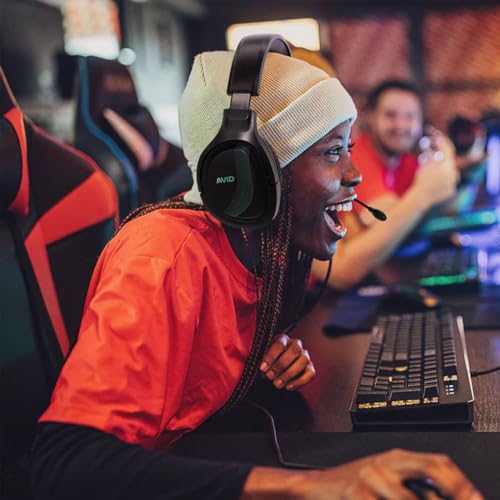 Avid AVIGA™ AP-1000 Gaming Headset, Flip-to-Mute Microphone, Plush Cushion Headband and Over-Ear Cups, 50mm Driver, for PC, Xbox, PS4/5, Mobile, 3.5mm Audio Jack - Black - size: Single