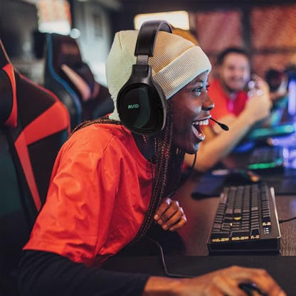 Avid AVIGA™ AP-1000 Gaming Headset, Flip-to-Mute Microphone, Plush Cushion Headband and Over-Ear Cups, 50mm Driver, for PC, Xbox, PS4/5, Mobile, 3.5mm Audio Jack - Black - size: Single