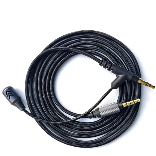 Boom Gaming Microphone Cable,Over-Ear Headphones Voice Call Recording Cable,Aluminum Alloy Mic,High Purity Oxygen Free Copper Earphone Cord Custom-Designed for Gaming Live Streaming Studio 3.5mm 6.5ft
